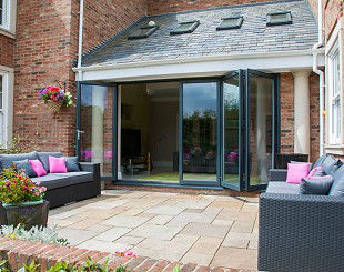 Home extension with bifold doors